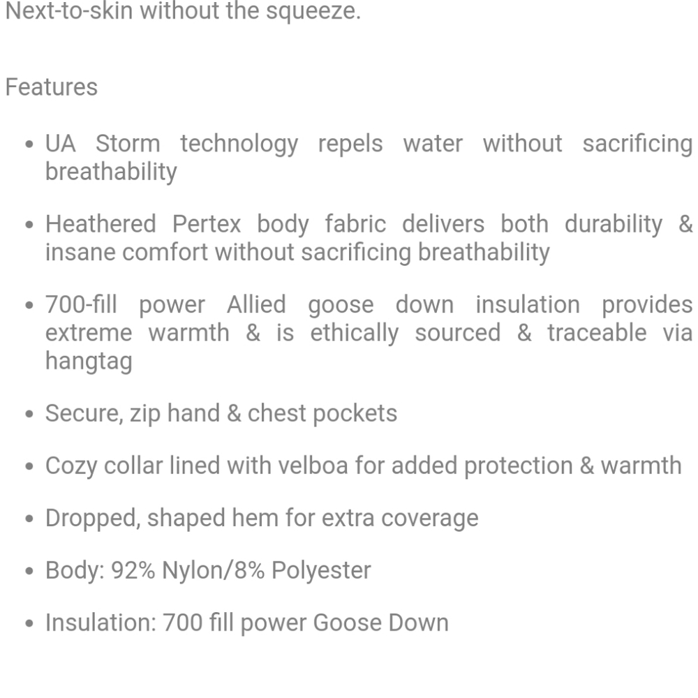 Under Armour New Storm 700 fil Down Vest - Picture 8 of 8